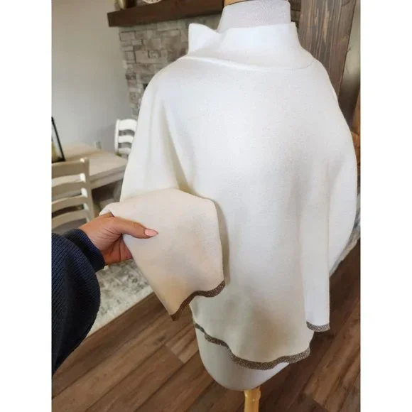Maaeve by Anthropolgie Mock Neck White Sweater Size Large - Picture 3 of 8
